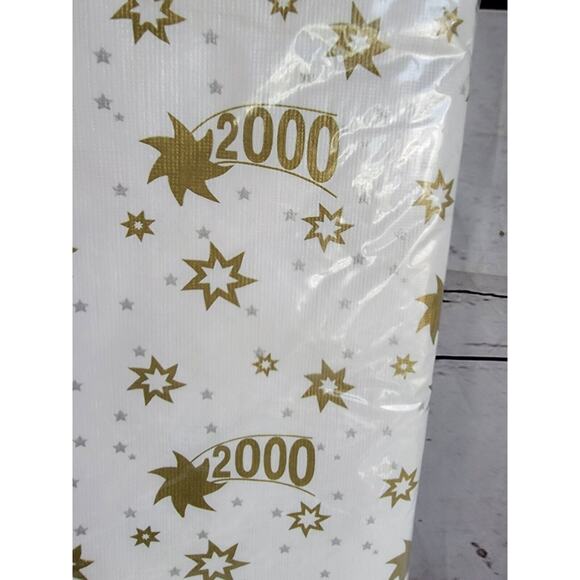 Vintage 2000 Vinyl Flannel Back Tablecloth 52 "x 70” Oblong Y2K Millennium New - Picture 4 of 5